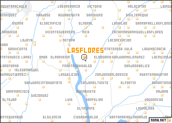 map of Las Flores