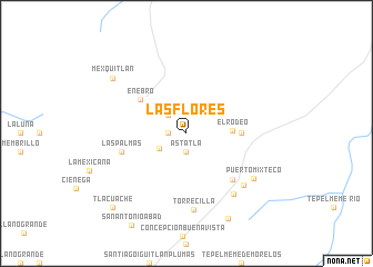 map of Las Flores