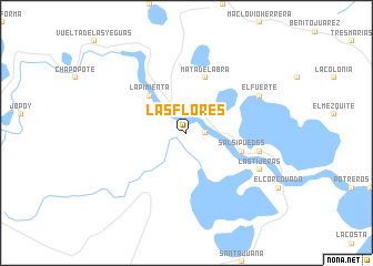 map of Las Flores