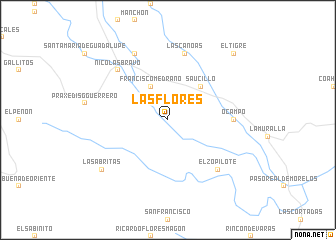 map of Las Flores