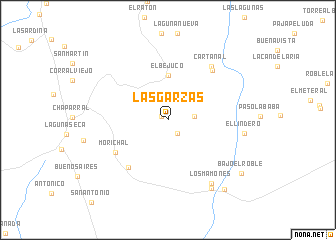 map of Las Garzas