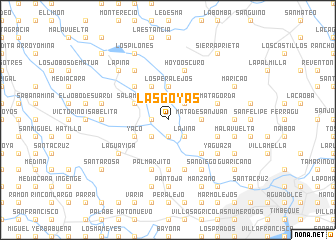 map of Las Goyas