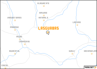 map of Las Guabas