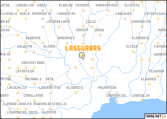 map of Las Guabas