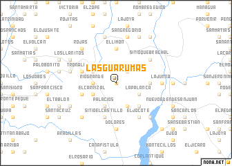 map of Las Guarumas