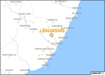 map of Las Guasdas