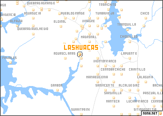 map of Las Huacas