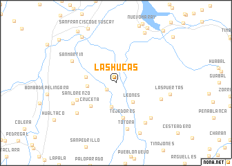 map of Las Hucas