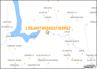 map of Las Juntas de Gutiérrez