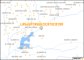 map of Las Juntas de Zicatecoyan