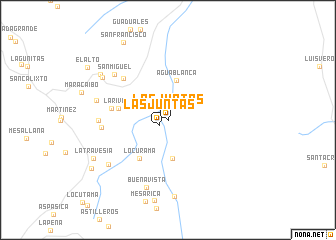 map of Las Juntas