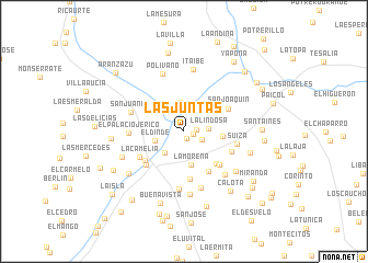 map of Las Juntas