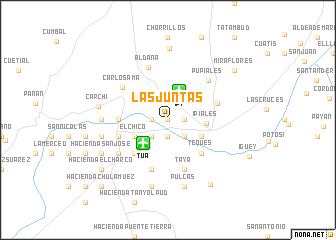 map of Las Juntas