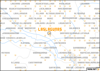 map of Las Lagunas