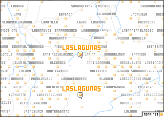 map of Las Lagunas