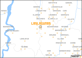 map of Las Lagunas