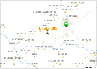 map of Las Lajas