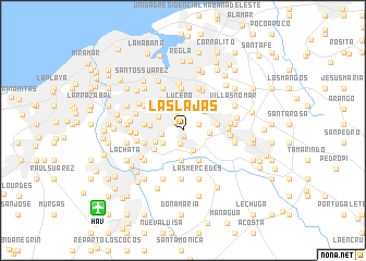 map of Las Lajas