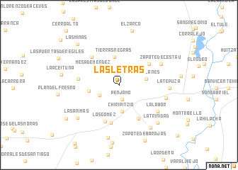 map of Las Letras