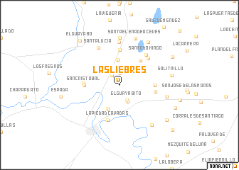 map of Las Liebres