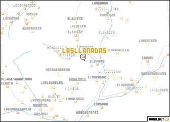 map of Las Llanadas