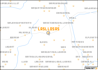 map of Las Llosas
