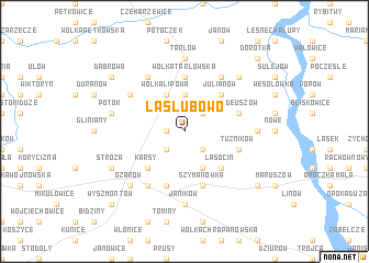 map of Las Łubowo