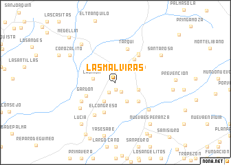 map of Las Malviras