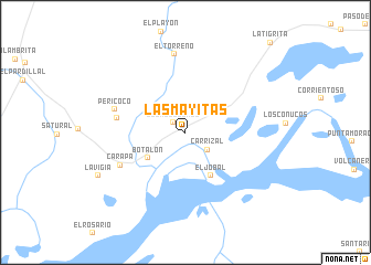 map of Las Mayitas