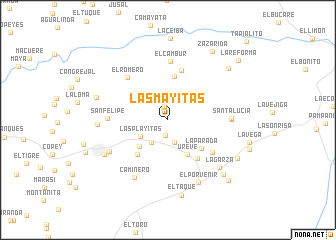 map of Las Mayitas