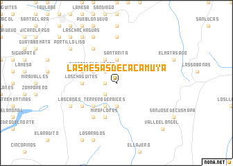 map of Las Mesas de Cacamuya