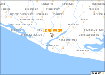 map of Las Mesas