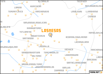 map of Las Mesas