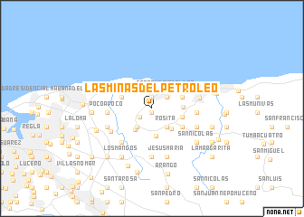 map of Las Minas del Petróleo