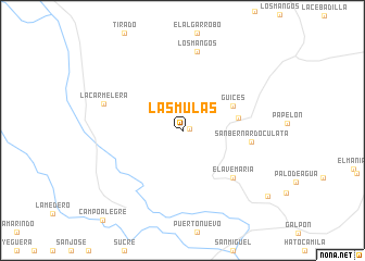 map of Las Mulas