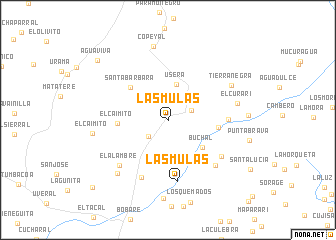 map of Las Mulas