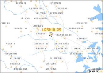 map of Las Mulas