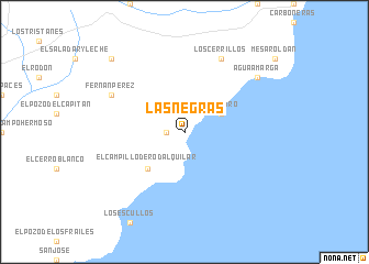 map of Las Negras