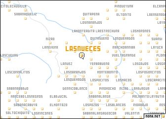 map of Las Nueces