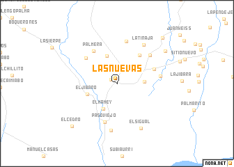 map of Las Nuevas