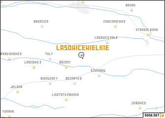 map of Lasowice Wielkie