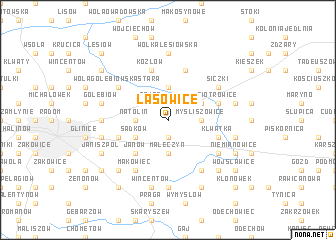 map of Lasowice