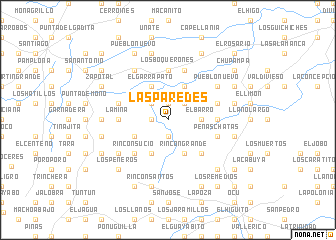 map of Las Paredes