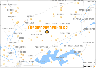 map of Las Piedras de Amolar