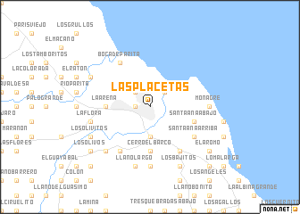 map of Las Placetas