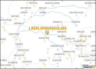 map of Las Planadas Viejas