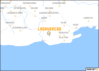 map of Las Puercas