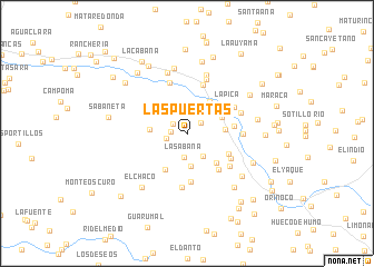 map of Las Puertas