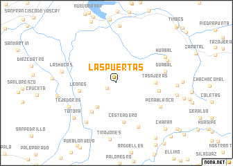 map of Las Puertas