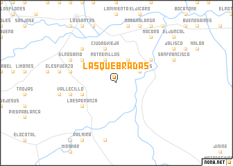 map of Las Quebradas